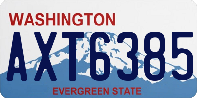 WA license plate AXT6385