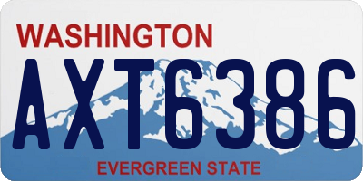 WA license plate AXT6386