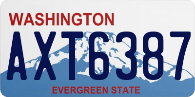 WA license plate AXT6387