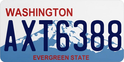 WA license plate AXT6388