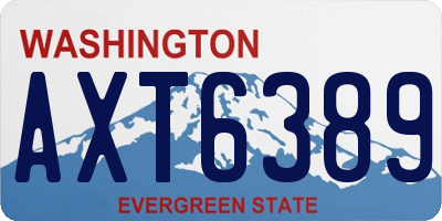 WA license plate AXT6389
