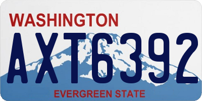 WA license plate AXT6392