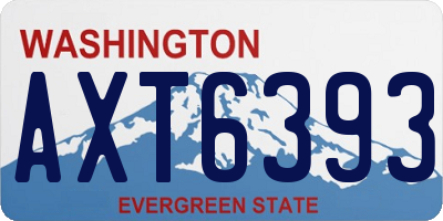 WA license plate AXT6393