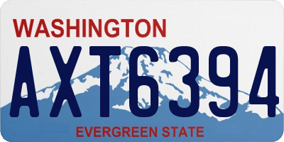 WA license plate AXT6394