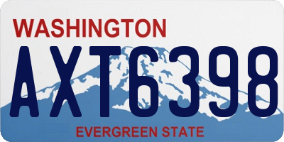 WA license plate AXT6398