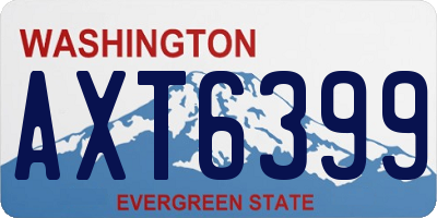 WA license plate AXT6399