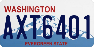 WA license plate AXT6401