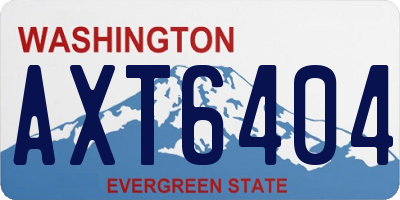 WA license plate AXT6404