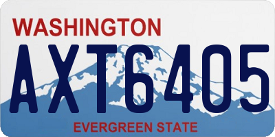 WA license plate AXT6405