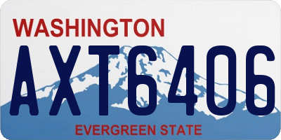 WA license plate AXT6406