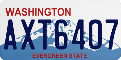 WA license plate AXT6407