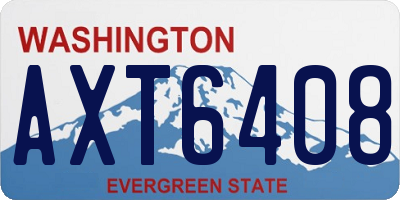 WA license plate AXT6408