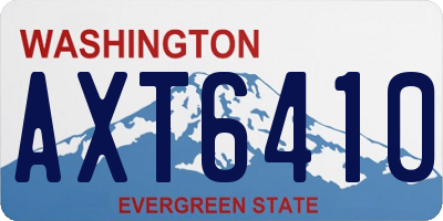 WA license plate AXT6410