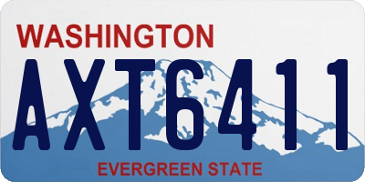 WA license plate AXT6411