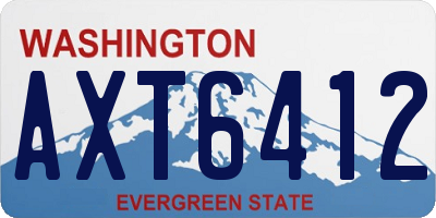WA license plate AXT6412