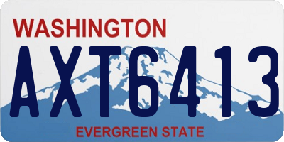 WA license plate AXT6413