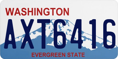 WA license plate AXT6416