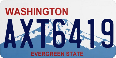 WA license plate AXT6419