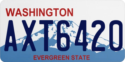 WA license plate AXT6420