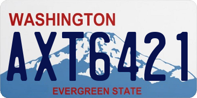 WA license plate AXT6421