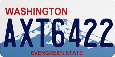 WA license plate AXT6422