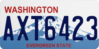 WA license plate AXT6423