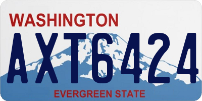 WA license plate AXT6424