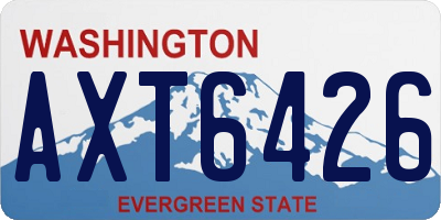 WA license plate AXT6426