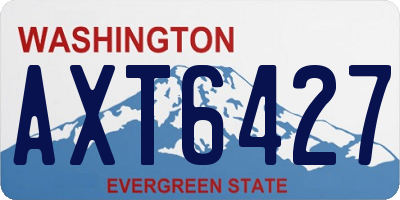 WA license plate AXT6427