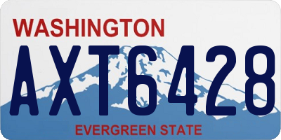 WA license plate AXT6428