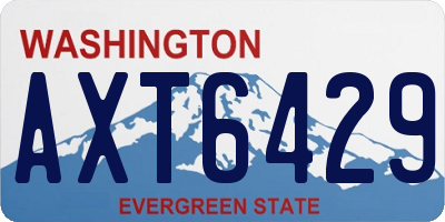 WA license plate AXT6429
