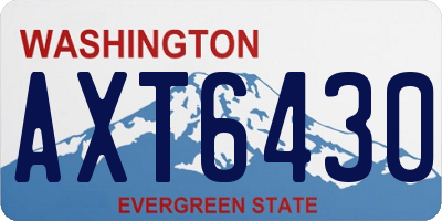 WA license plate AXT6430