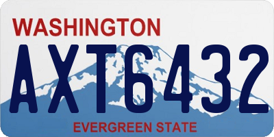 WA license plate AXT6432
