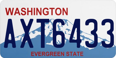 WA license plate AXT6433