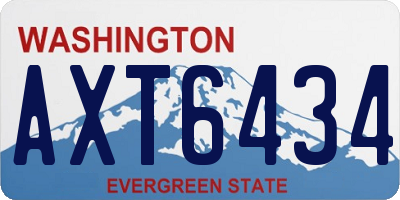 WA license plate AXT6434