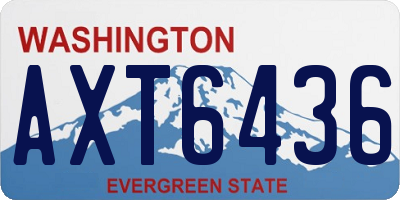 WA license plate AXT6436