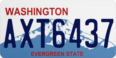 WA license plate AXT6437