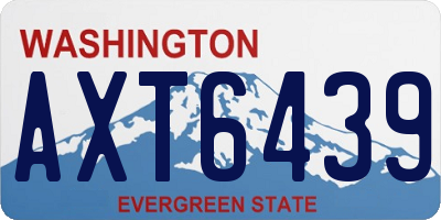 WA license plate AXT6439