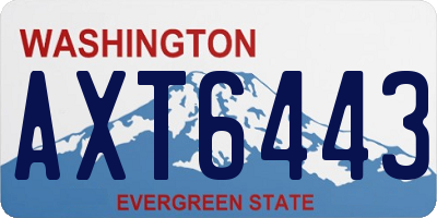 WA license plate AXT6443