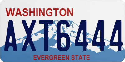 WA license plate AXT6444