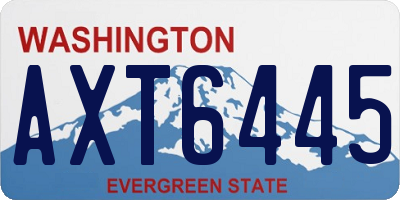 WA license plate AXT6445