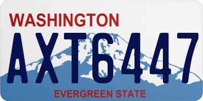 WA license plate AXT6447