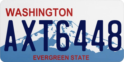 WA license plate AXT6448