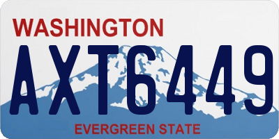 WA license plate AXT6449