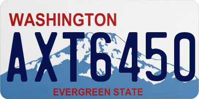 WA license plate AXT6450