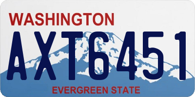 WA license plate AXT6451