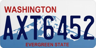 WA license plate AXT6452