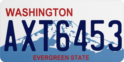 WA license plate AXT6453