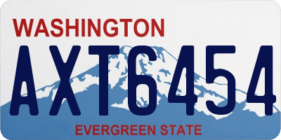 WA license plate AXT6454