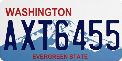 WA license plate AXT6455